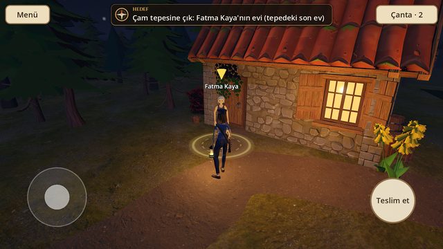 Gece, bir evin önünde